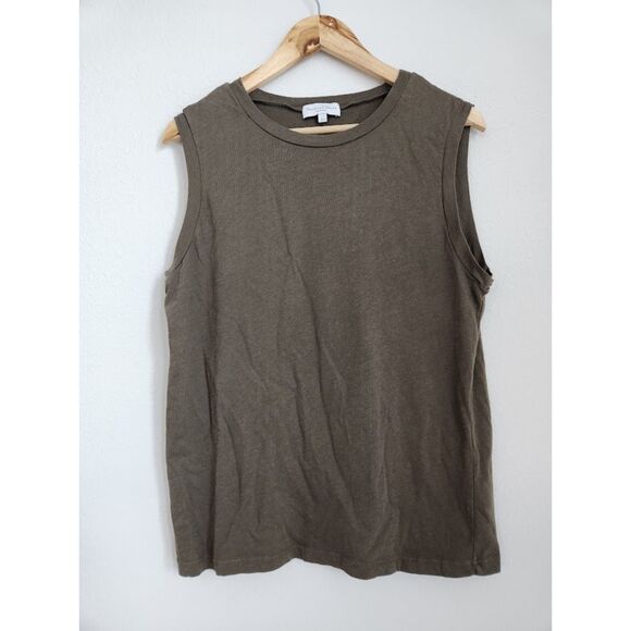 Michael Stars Olive Sleeveless Crew Neck Tank Top - Picture 1 of 3
